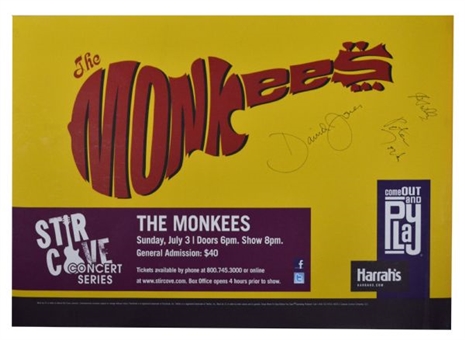 The Monkees: 45th Anniversary Tour Concert Used Poster (signed by Jones/Dolenz/Tork)